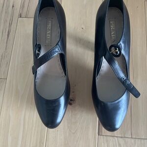 Prada black platform shoes